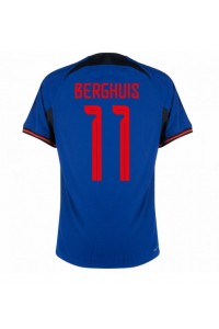 Nederland Steven Berghuis #11 Fotballdrakt Borte Klær VM 2022 Korte ermer